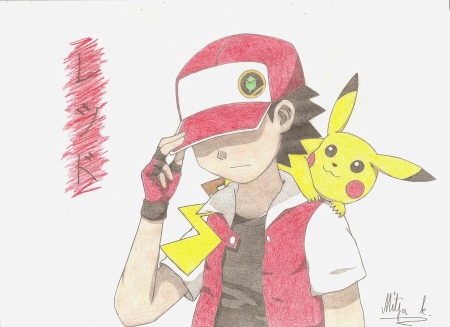 900x654 Pokemon Trainer Red By Pokekyuubi