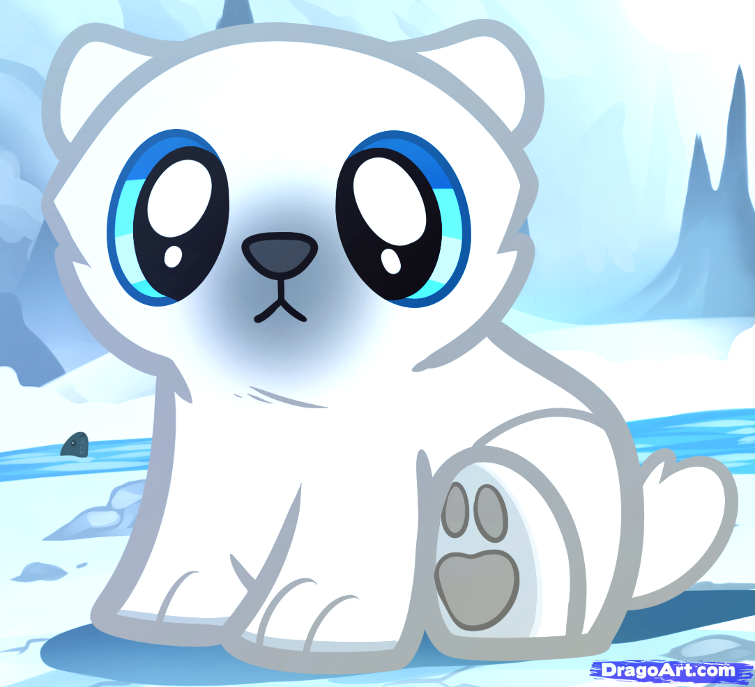 1083x986 Cute Polar Bear Drawing How To Draw Bears , Draw Polar Bears