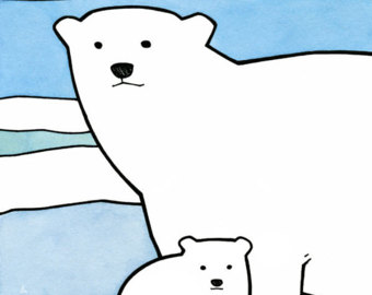 340x270 Polar Bear Drawing Etsy