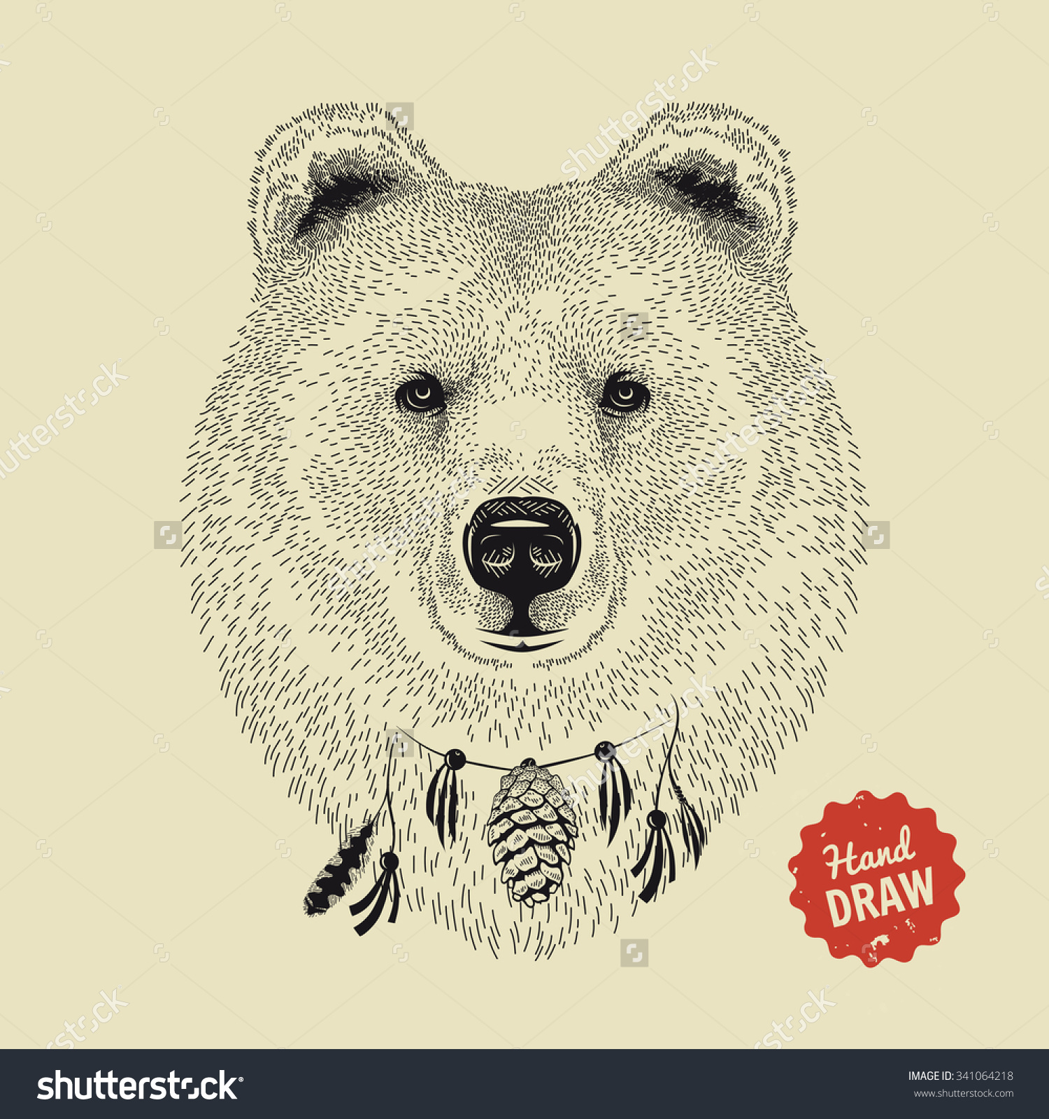 1500x1600 Vector Sketch Of A Bear's Face. Bear Head, Front View. Hand Drawn