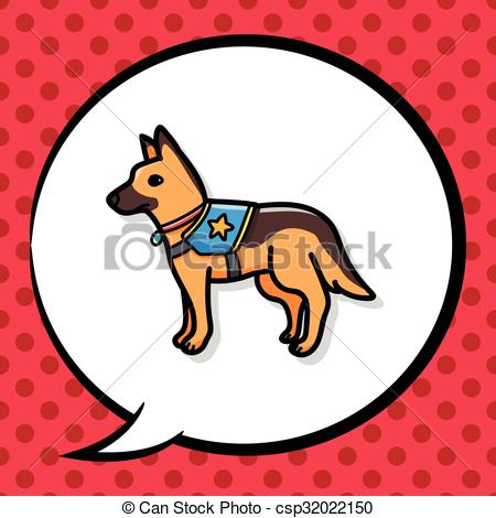 450x470 Police Dog Doodle Clipart Vector