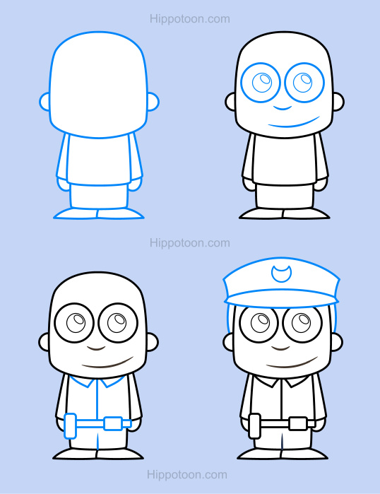 538x699 Simple Drawing Lesson On How Draw A Police Officer. How