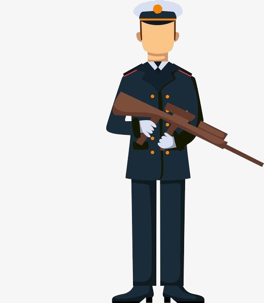 522x600 Police Officer With Guns, Cartoon Hand Drawing, Take The Gun