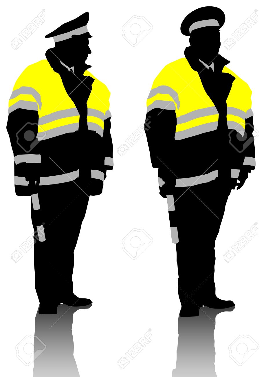 919x1300 Vector Drawing Traffic Officer In Uniform Royalty Free Cliparts