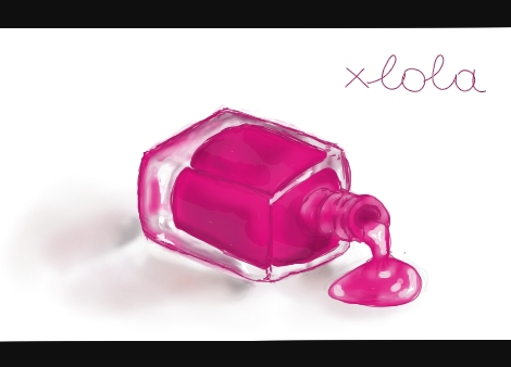 470x338 Pink Nail Polish By Xlola (Still Life Drawing)