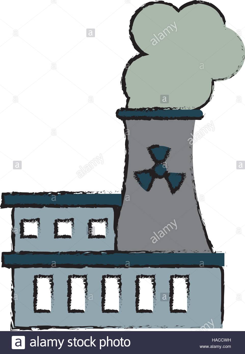 962x1390 Drawing Nuclear Power Station Energy Pollution Stock Vector Art