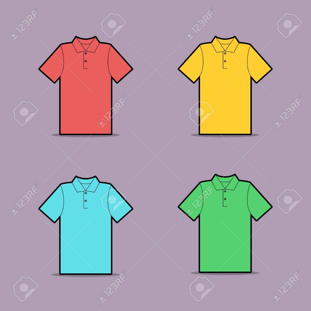 1300x1300 Vector Drawing Of Multicolored Polo Shirt Royalty Free Cliparts