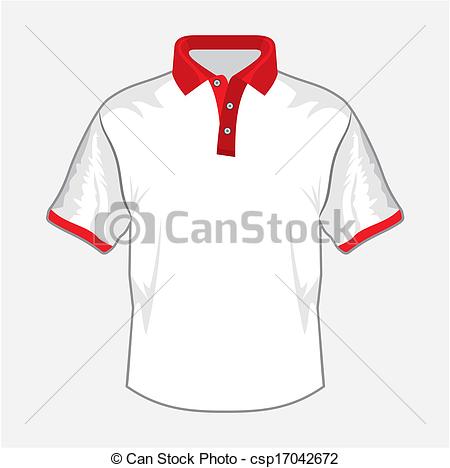 450x468 White Polo Shirt Design With Red Collar Vectors Illustration