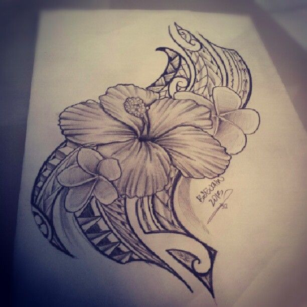 Polynesian Flower Drawing / Plumeria Tribal by 808user on DeviantArt ...
