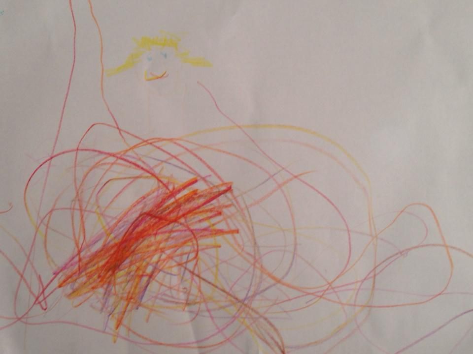 960x720 Dancer Holding Pom Poms Drawing By Daisy Rose, Aged 2 For Our