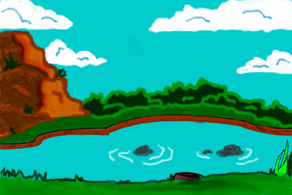 600x400 Pond A Landscape Speedpaint Drawing By Toon1334
