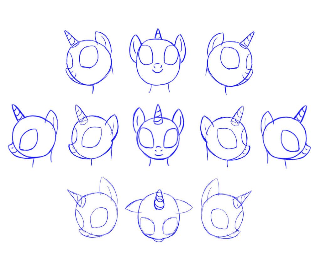 1024x819 Mlp]draw Pony Head By On @