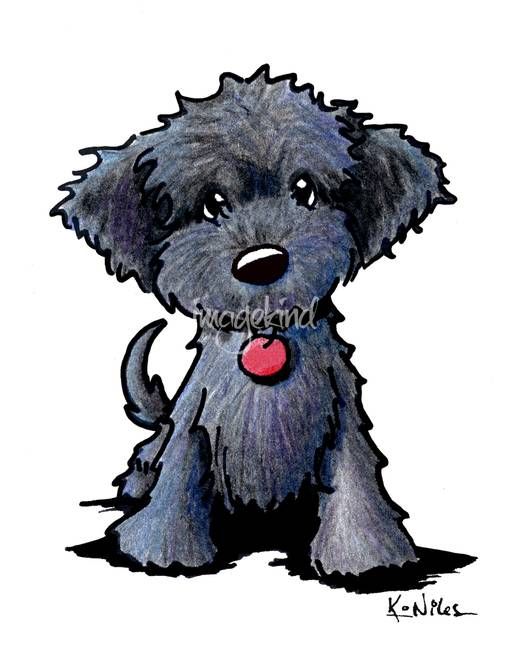 511x650 Black Doodle Puppy By Kim Niles Doodles