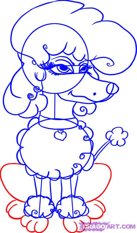 467x794 Cute French Poodle Step By Step. Drawing French