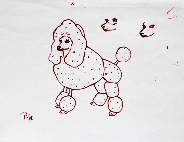 770x592 Saatchi Art Poodle Sketch Drawing By Igor Pose
