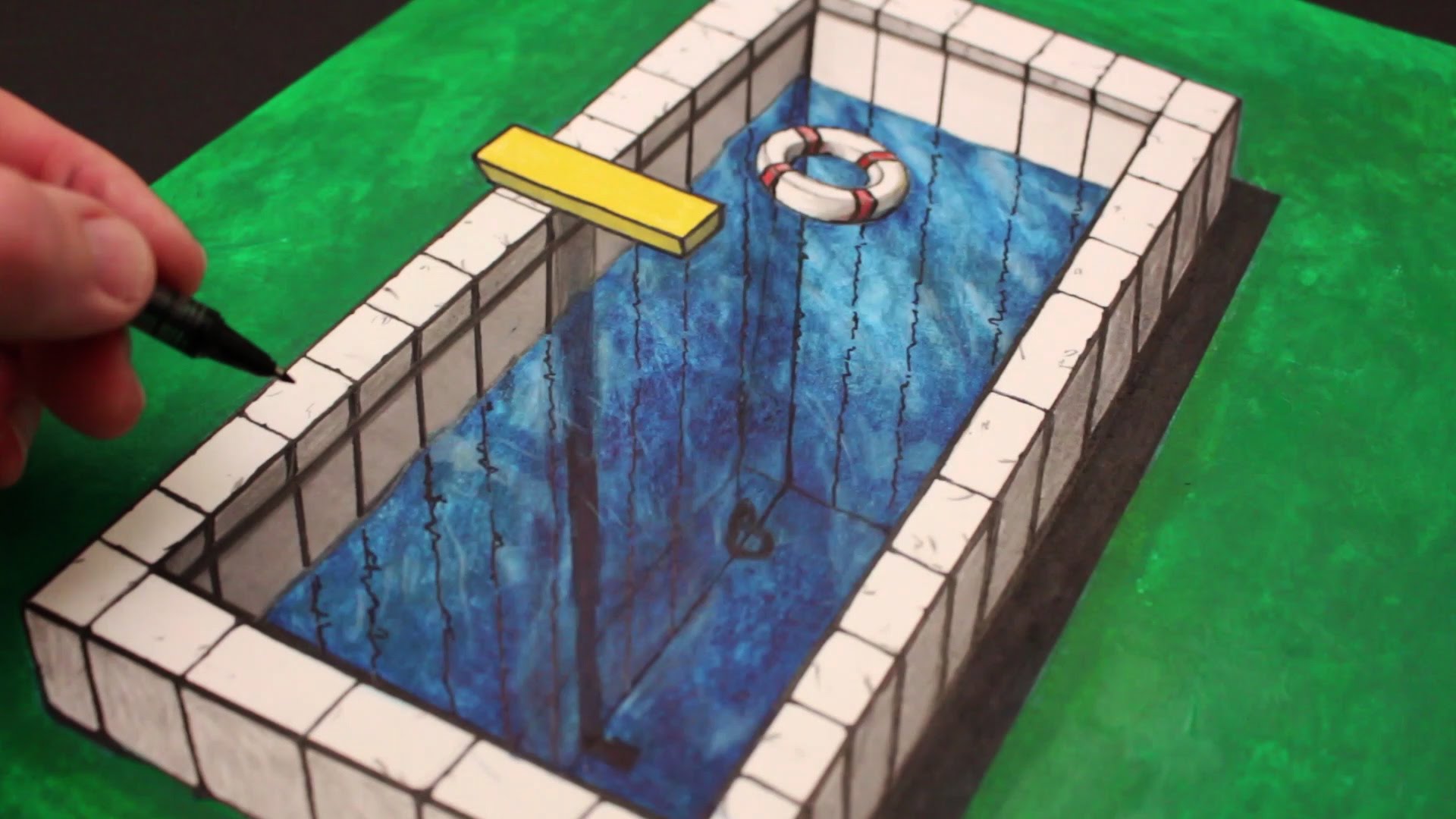 1920x1080 How To Draw A 3d Illusion Anamorphic Pool