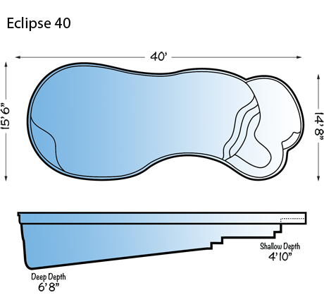 460x425 Eclipse Model Freeform Fiberglass Pools From Leisure Pools