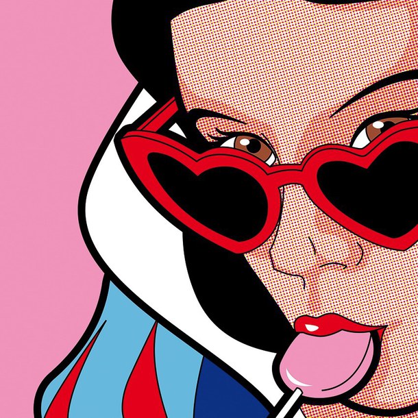 610x610 Disney, Drawing, Funny, Pink, Pop Art, Snow White, Tumblr