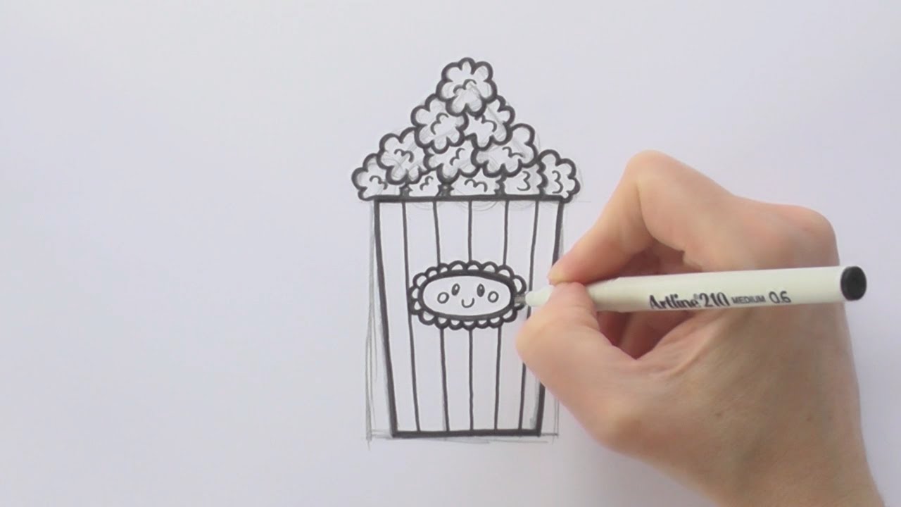 1280x720 How To Draw A Cartoon Box Of Popcorn