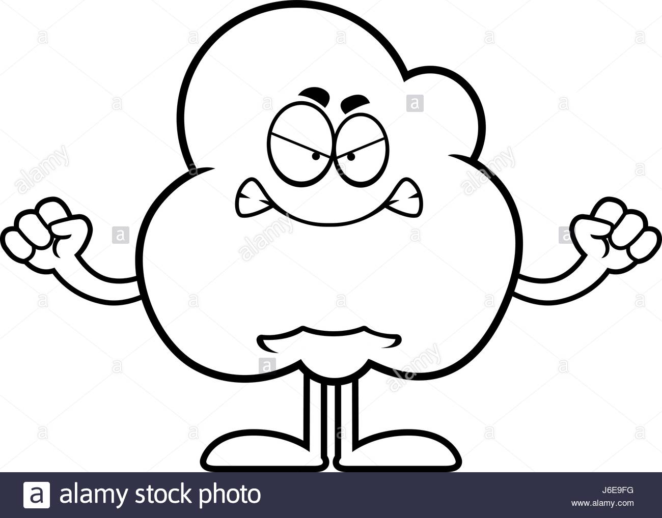 1300x1018 A Cartoon Illustration Of A Popcorn Kernel Looking Angry Stock