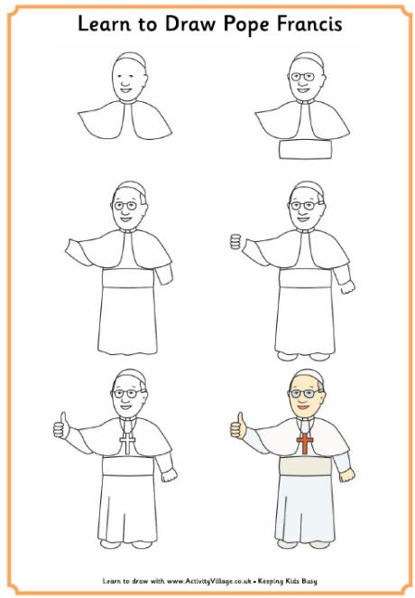 460x662 Learn To Draw Pope Francis 460