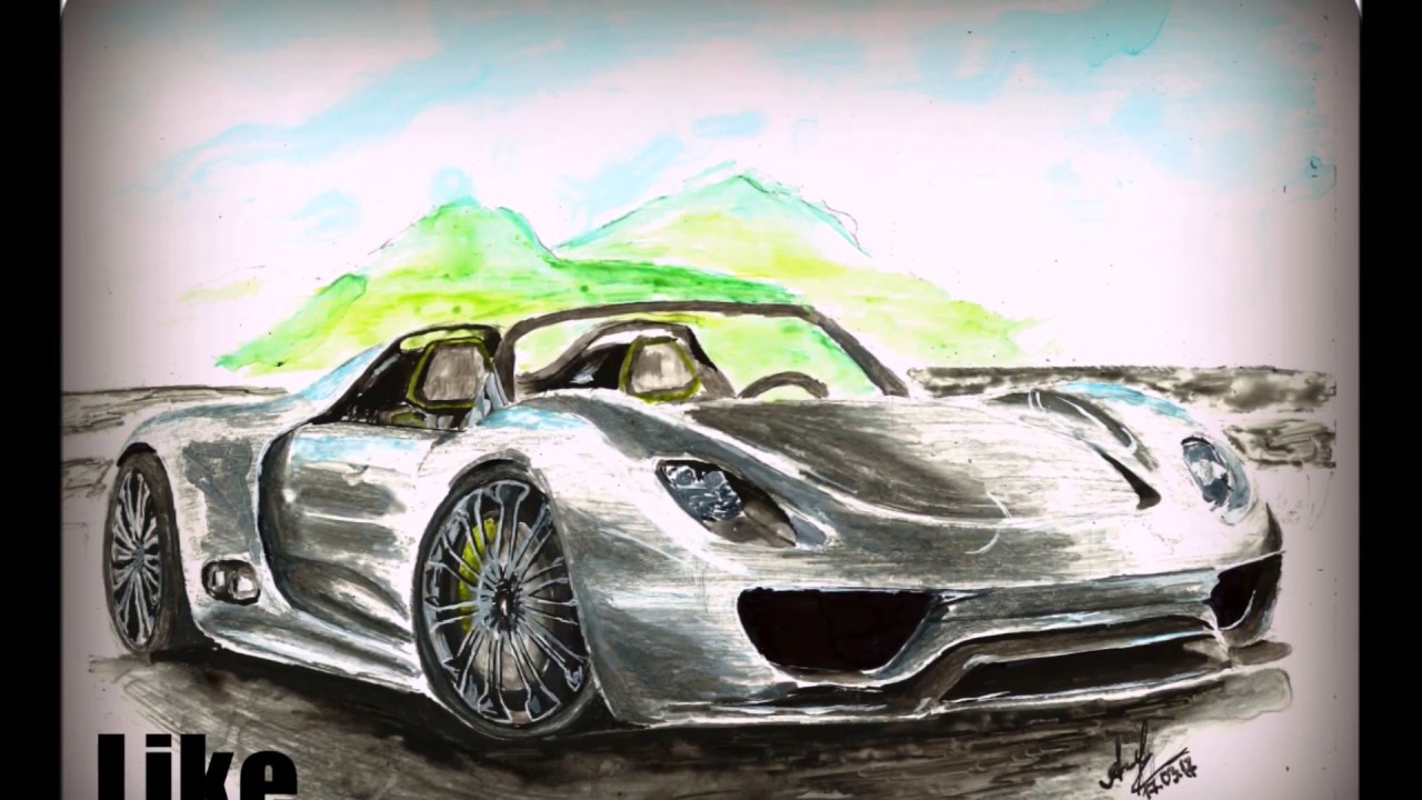 1280x720 How To Draw Porsche 918 Spyder How To Draw A Car