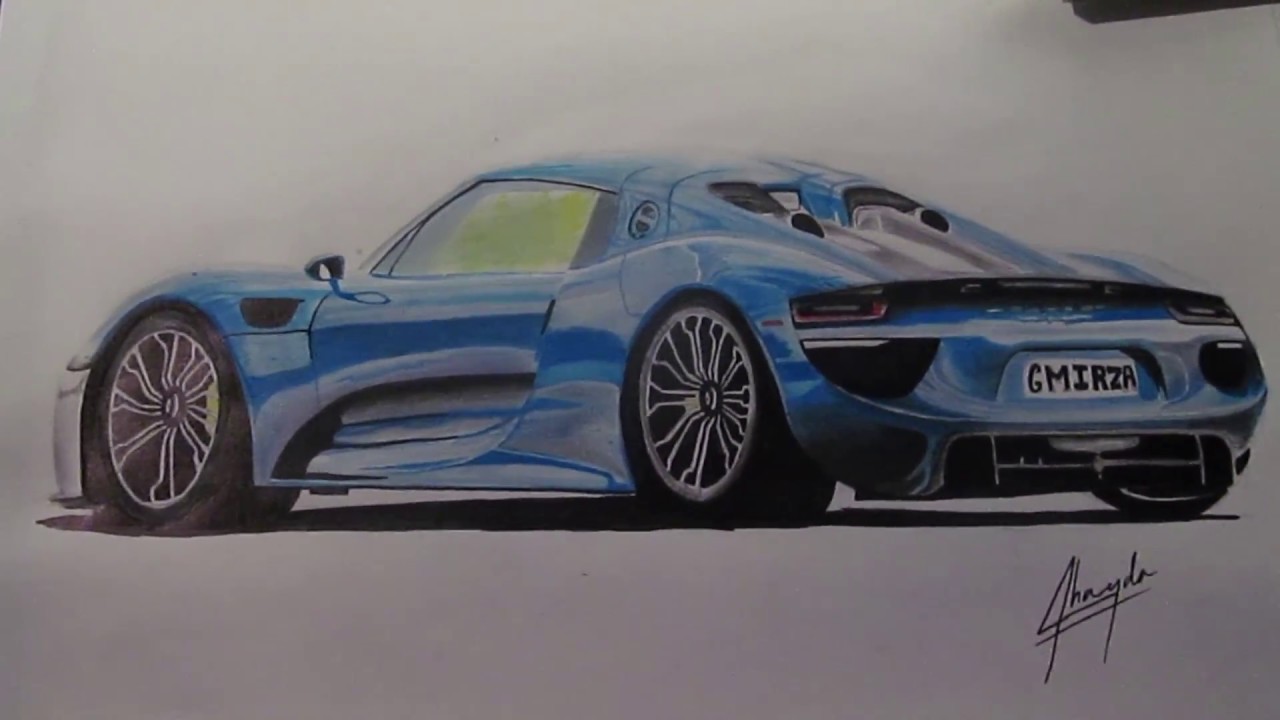 1280x720 Porsche 918 Spyder Drawing