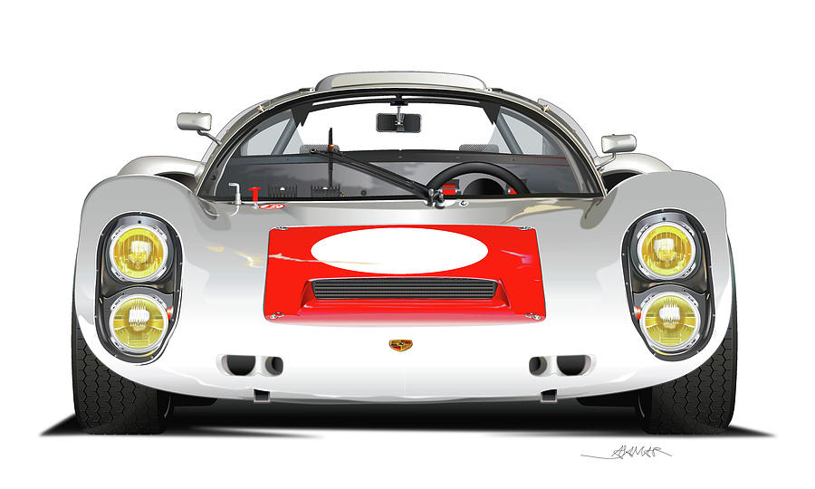 900x540 1967 Porsche 910 Illustration Drawing By Alain Jamar