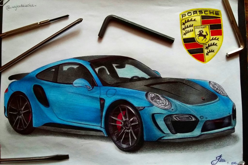1024x681 Drawing Of Porsche 911 Turbo S By Wajlontkiewicz