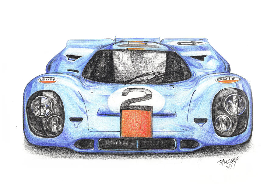 900x606 Porsche 917 Drawing By Tauseef Ahmed