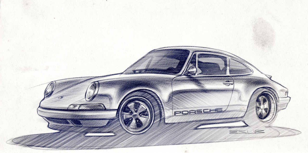 1280x636 Drawing, Design, Car Old Porsche Drawing Artworks