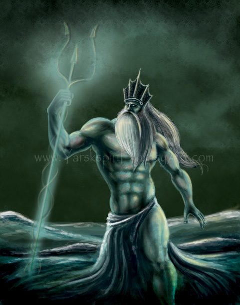 481x612 Poseidon Illustration Drawing By Yarkspiri