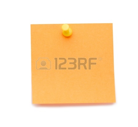 450x416 Green Post It With Drawing Pin On A White Background Stock Photo