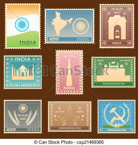 450x470 Easy To Edit Vector Illustration Of Indian Stamp Clip Art Vector