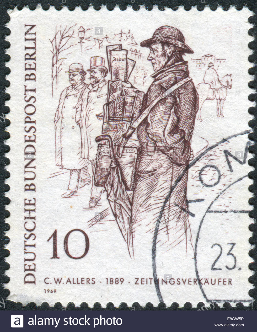 1076x1390 Postage Stamp Printed In Germany (West Berlin), Shows A Drawing
