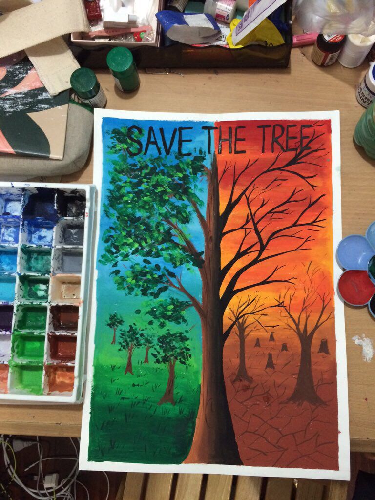 768x1024 Save The Tree ) [ Poster Colour ] Art!! Rangoli