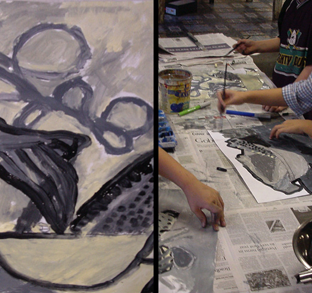 640x600 Brava Art Press Pots And Pans Young Children Painting Greys