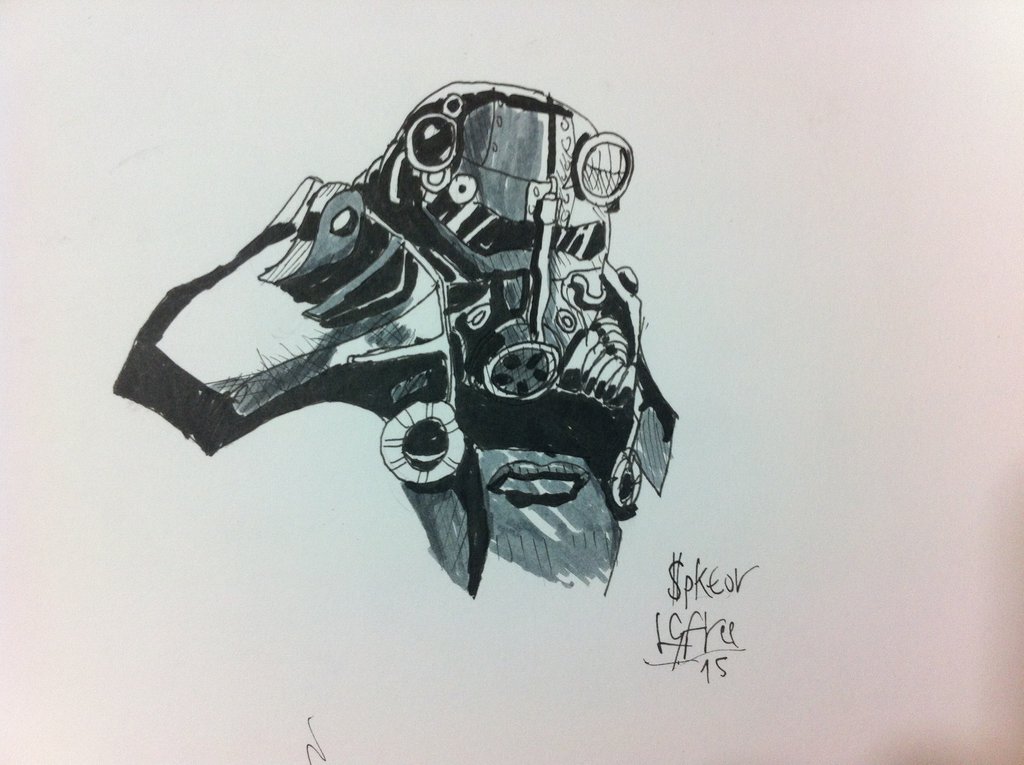 1024x765 Drawing Fallout Power Armor By Djleongfree