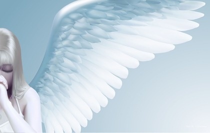 420x266 Praying Angel Drawing Bright Realistic Style Design Free Vector