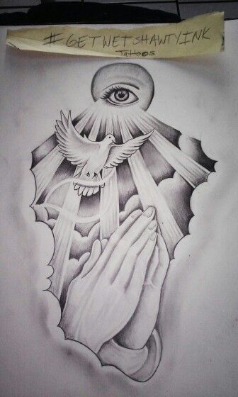 336x560 Religeous Dove Praying Hands Drawing Artwork My Tattoos I Did