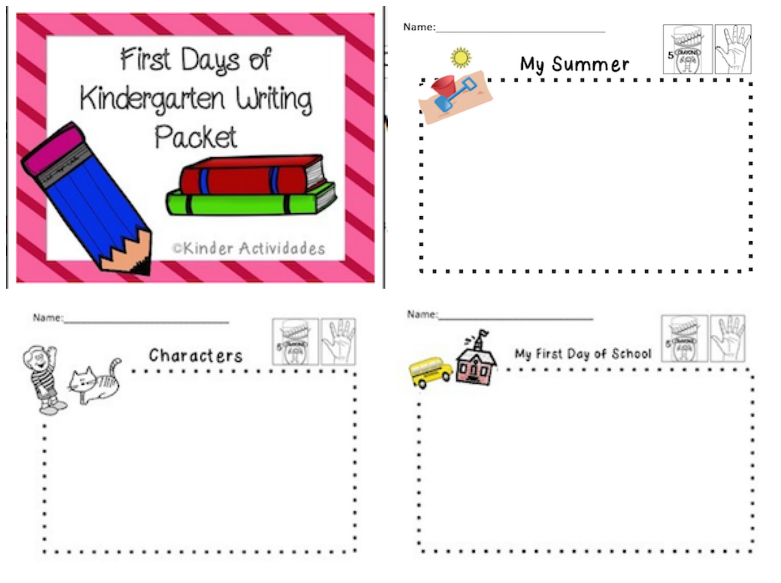2679x2000 First Days Of Kindergarten Early Writing Packet Kindergarten