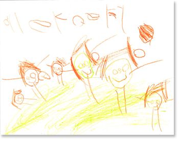 350x275 Title Pre K Writing Sample 2 Medium Crayon Age 4, Male Artist'S