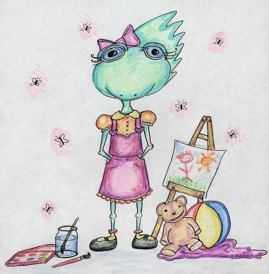 883x900 Prehistoric Preschool Drawing By Sarah Locascio