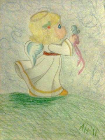 360x480 Precious Moments Angel In Drawing Form By Witch Baby31