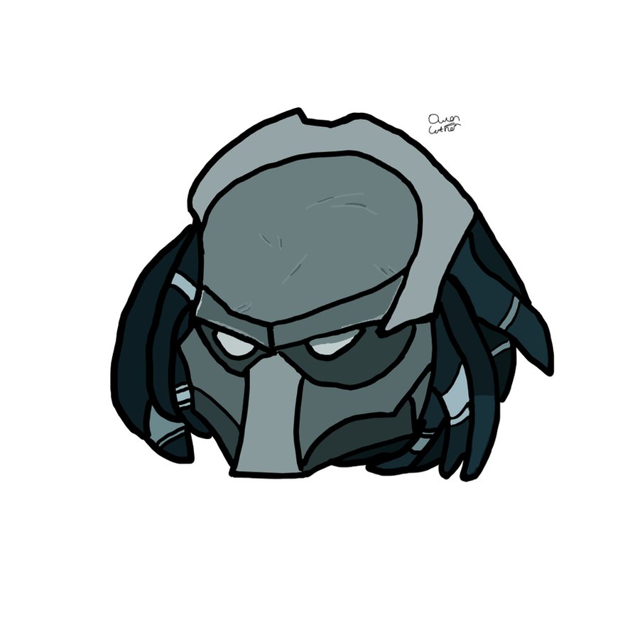 894x894 Predator Face Drawing (Coloured) By Ixonionxi