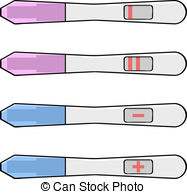 187x194 Couple With Pregnancy Test. Happy Young Family. Vector Clipart