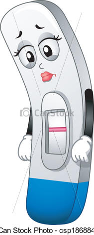 189x470 Pregnancy Test Mascot. Mascot Illustration Featuring A Sad