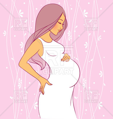 380x400 Beautiful Pregnant Woman And Floral Ornament