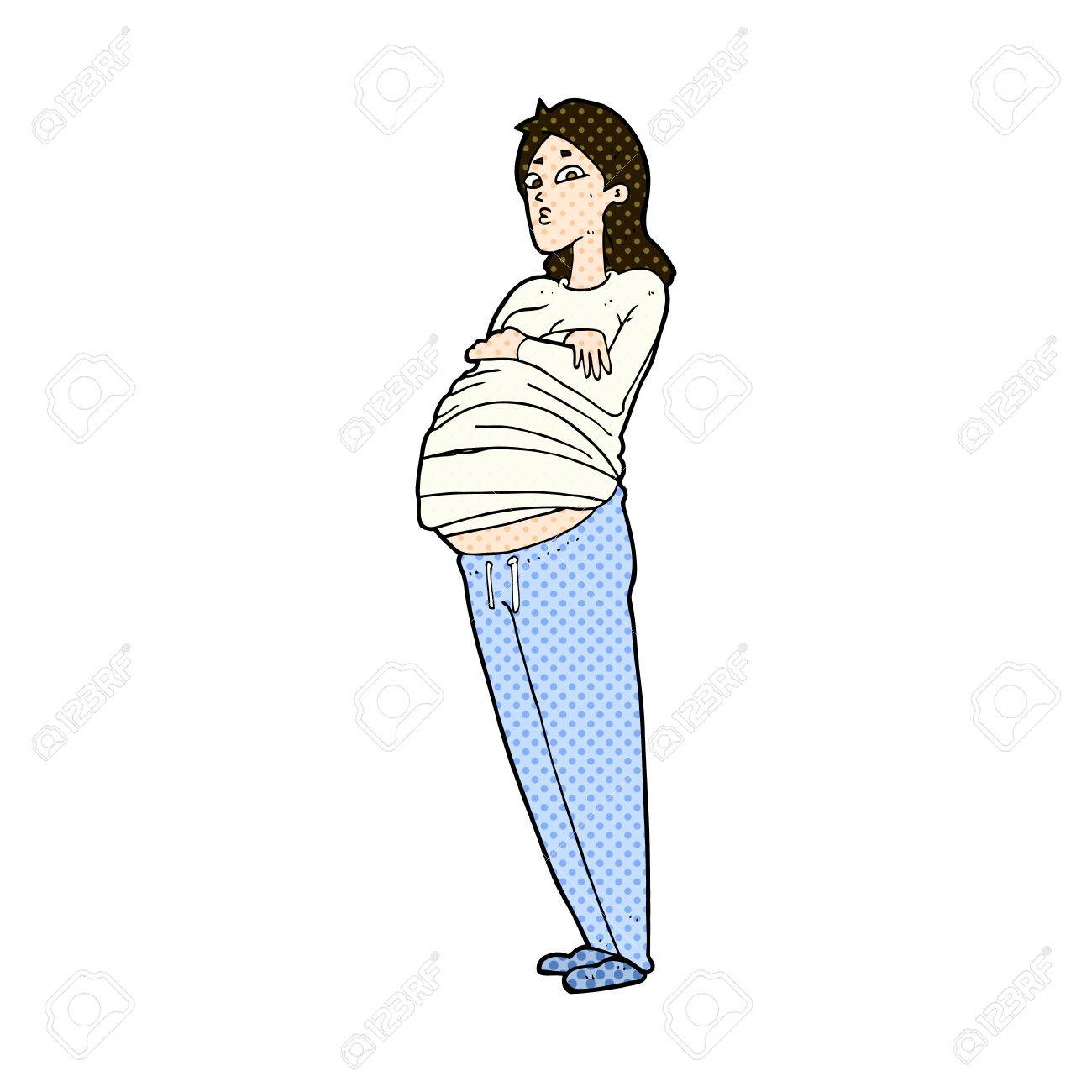1300x1300 Retro Comic Book Style Cartoon Pregnant Woman Royalty Free