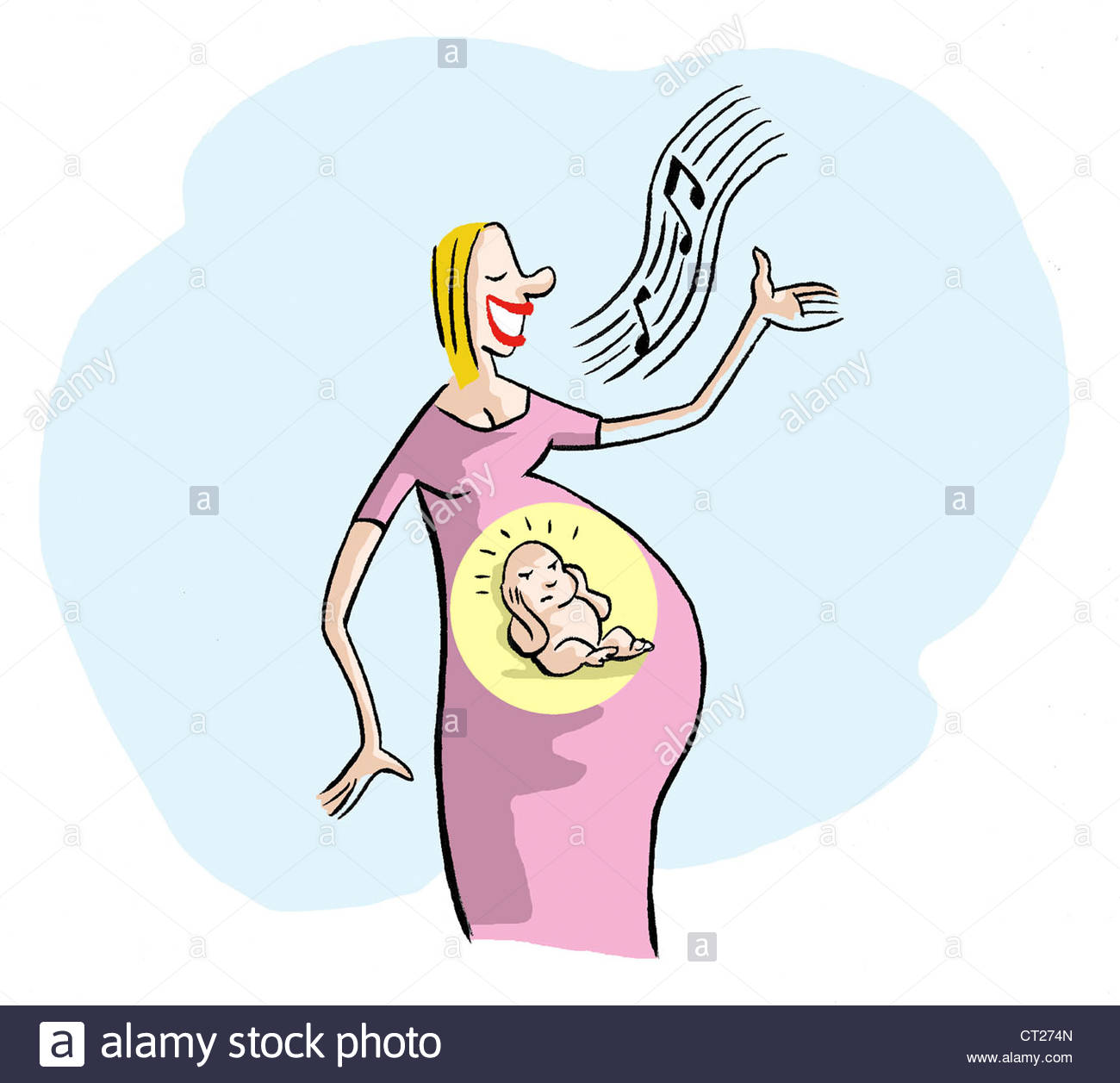 1300x1257 Pregnant Woman, Drawing Stock Photo 49222005
